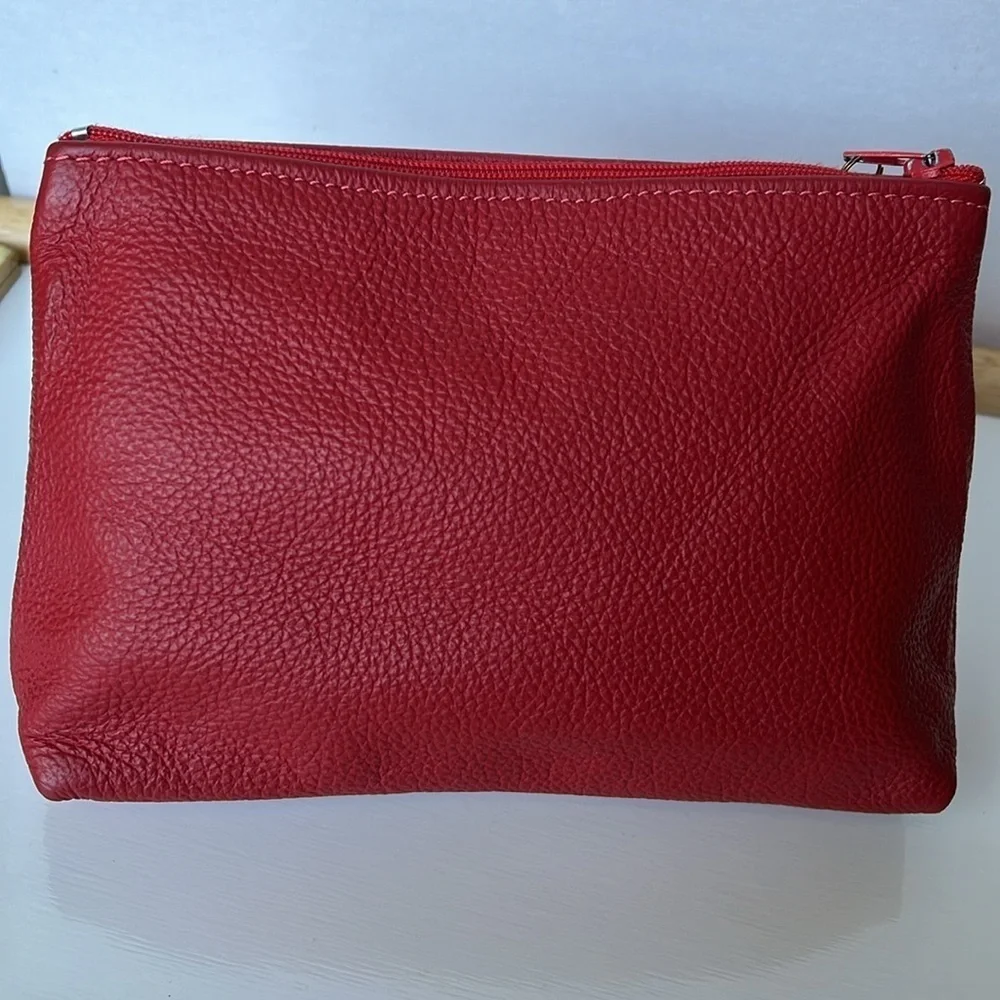 Coco Barclay Red Pebbled Leather Pouch